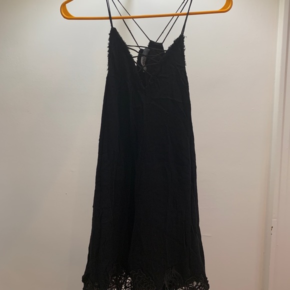 LULUS BLACK BABY DOLL MINI DRESS / COVERUP - Picture 2 of 5